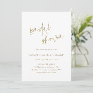 Invitación Ducha olímpica elegante de oro clásico