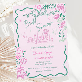 Invitación Ducha ondulada ondulante de barniz de color ondula