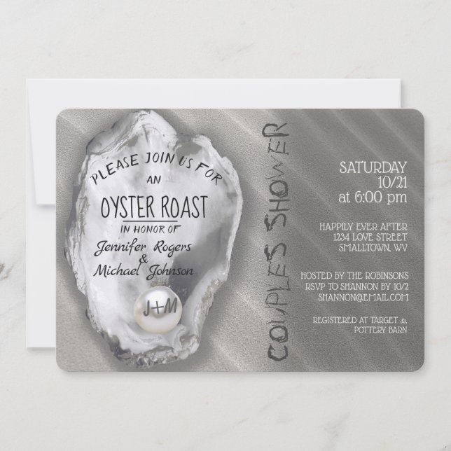 Invitación Ducha Oyster Roast Couples (Anverso)