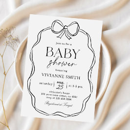 Invitación Ducha para bebé bebé negra con mano dibujada