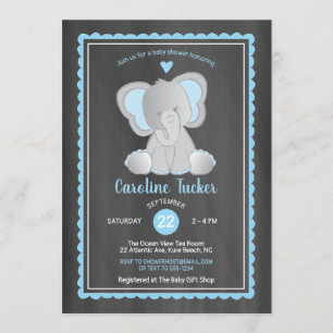 Invitación Ducha para bebé elefante cutto