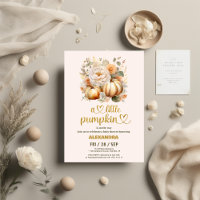Ducha para bebé floral de acuarela de otoño con pe