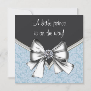 Invitación Ducha para bebé niño azul y negro