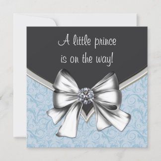 Invitación Ducha para bebé niño azul y negro