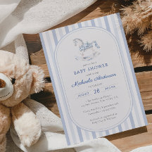 Ducha para bebé Niño Caballo de Balanza Toile Azul
