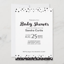 Invitación Ducha para bebé, personalizada, en blanco y negro