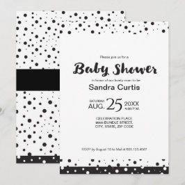 Invitación Ducha para bebé, personalizada, en blanco y negro