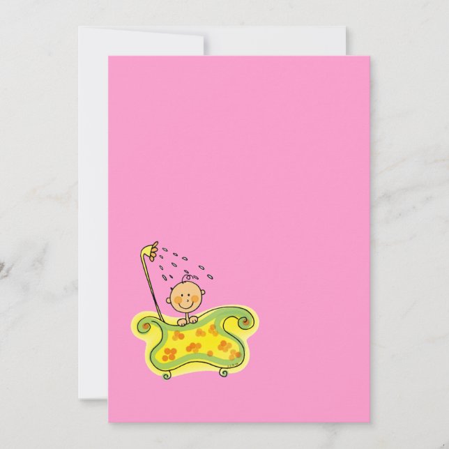 Invitación Ducha para bebés (chica) (Anverso)