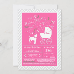 Invitación Ducha para bebés de perro de American Stafforshire
