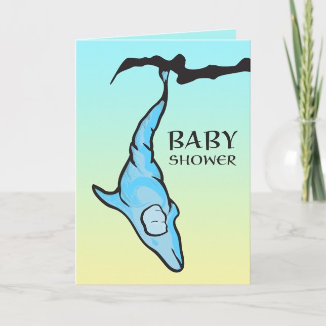 Invitación ducha para bebés (delfín coco) (Anverso)