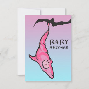 Invitación ducha para bebés (delfín coco)