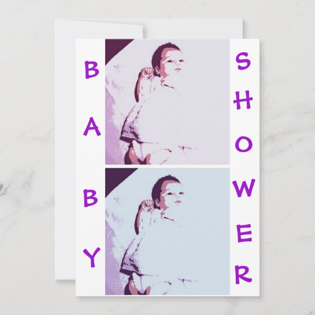 Invitación Ducha para bebés gemelos (Anverso)