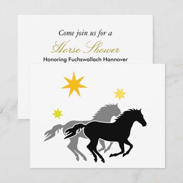Invitación Ducha para caballos (Anverso / Reverso)