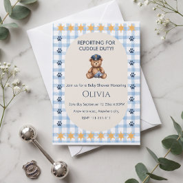 Invitación Ducha para el bebé de la policía de Cuddly Duty