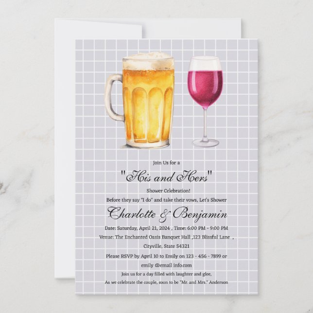 Invitación Ducha para él y ella pareja (Anverso)