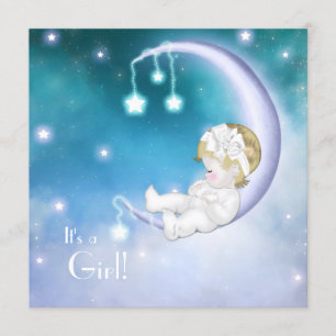 Invitación Ducha para Niña de Luna Morada