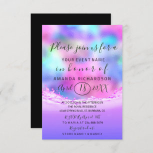 Invitación Ducha para novias Pasteles de olas rosadas Bubbles