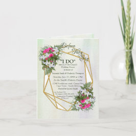 Invitación Ducha para parejas de flores con brillo geométrico