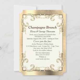 Invitación Ducha para parejas de papel de aluminio-oro-plata-