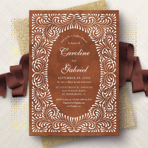 Invitación Ducha para parejas de terracota Talavera Mexicana