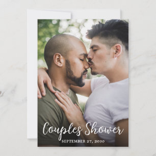 Invitación Ducha para parejas LGBTQ con foto moderna