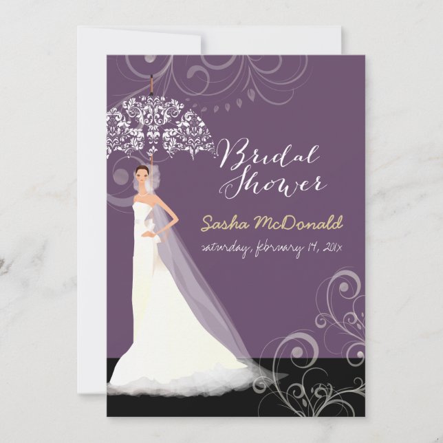 Invitación Ducha/paraguas nupciales PixDezines (Anverso)