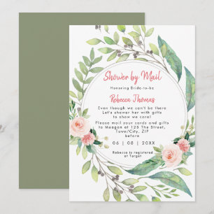 Invitación ducha por correo a distancia floral ducha de novia