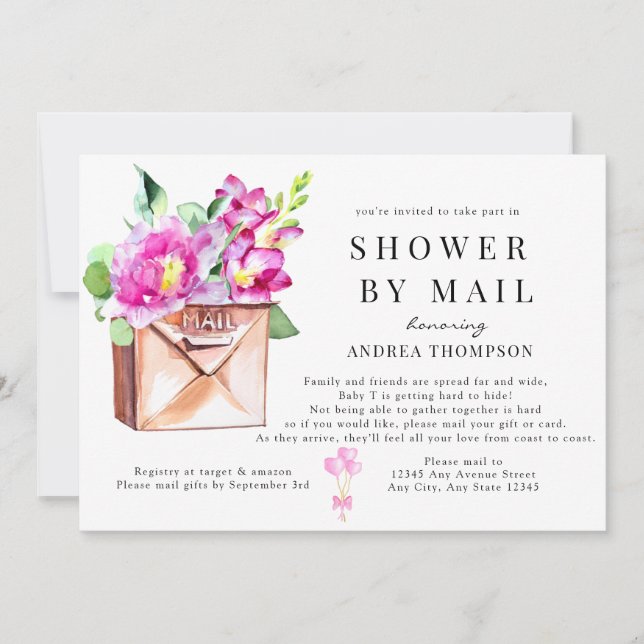 Invitación Ducha por correo Baby Shower (Anverso)
