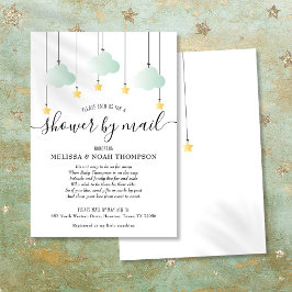 Invitación Ducha Por Correo Bebé Verde Neutral De Larga Dista