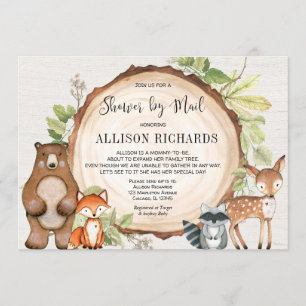 Invitación Ducha por correo de animales rústicos de la zona b
