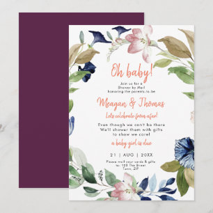 Invitación ducha por correo de chica lejano ducha bebé