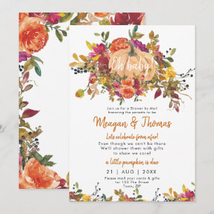 Invitación ducha por correo de la ducha de bebé de calabaza l