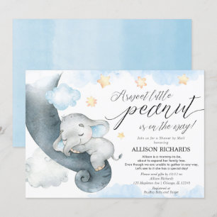 Invitación Ducha por correo de la ducha de bebé elefante amar