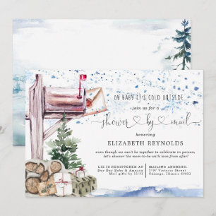 Invitación Ducha por correo   Ducha de bebé de Navidad de inv