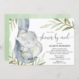 Invitación Ducha por correo elefante neutra género ducha bebé