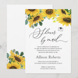 Invitación Ducha Por Correo Elegante Moda Girasol Eucalipto