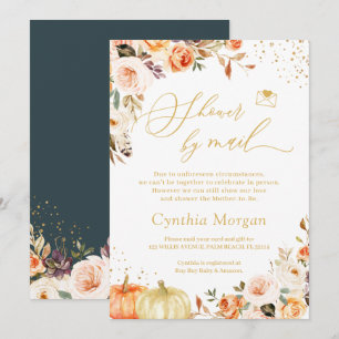 Invitación Ducha Por Correo Moda De Boho De Oro Otoño