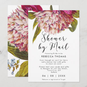 Invitación ducha por correo rosa floral virtual ducha de novi
