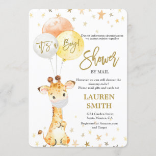 Invitación Ducha por correo tierno jirafa ducha bebé