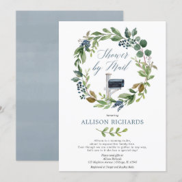 Invitación Ducha por correo verde polvoriento muchacho azul m