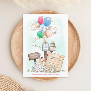 Invitación Ducha Por Correo Virtual Brillante Shower Buzón