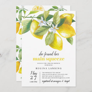 Invitación Ducha principal de brigada con limón