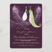 Ducha púrpura de la boda de los pájaros del amor