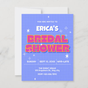 Invitación Ducha retro de novia pop