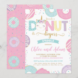 Invitación Ducha rociadora de niños con donut y pañales de un