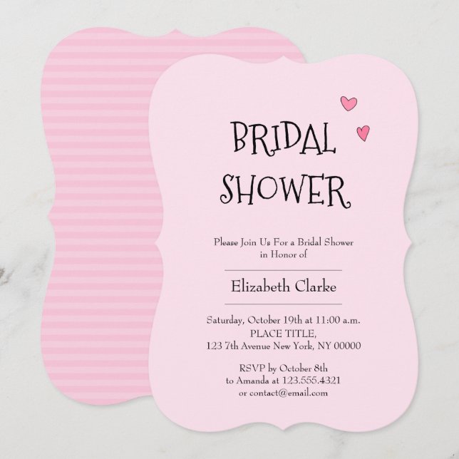 Invitación Ducha romántica de novias (Anverso / Reverso)