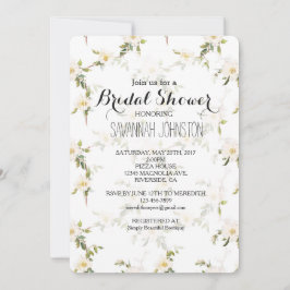 Invitación Ducha romántica floral blanca