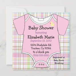 Invitación Ducha rosada del equipo del bebé