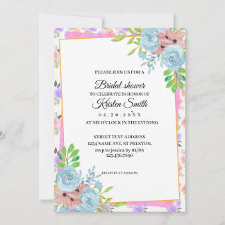 Invitación Ducha Rubor Pink Blud Floral Bride