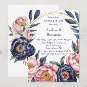 Invitación Ducha Rubor y Marina de la Boda Azul